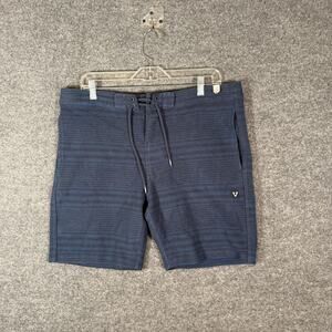 Vissla Shorts Mens Large Blue‎ Striped Knit Sofa Surfer Shorts Drawstring Casual